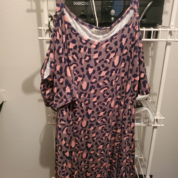 Women's LARACE Cold Shoulder Tops with Spaghetti Straps-Tunic Shirt (Size 2X) - Picture 6 of 9